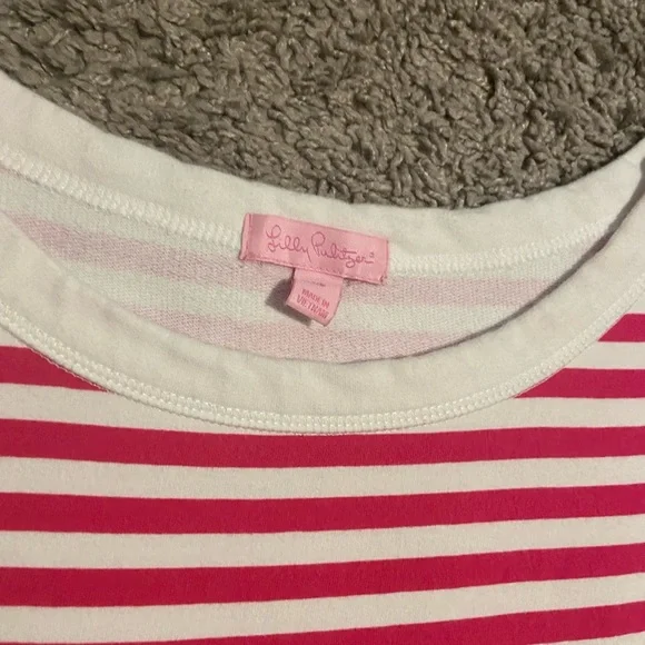 Lilly Pulitzer Pink and White Stripe Dress Size XS - Picture 3 of 6